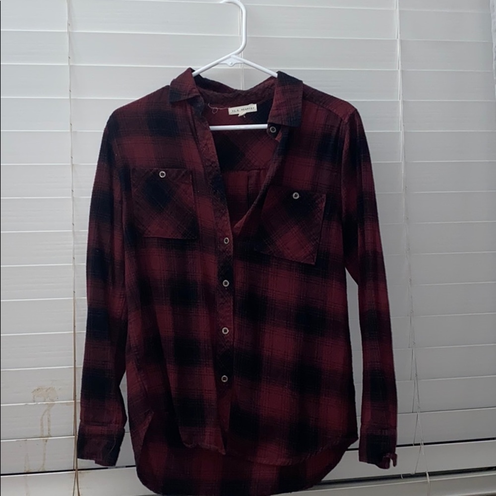 dark Red & black flannel